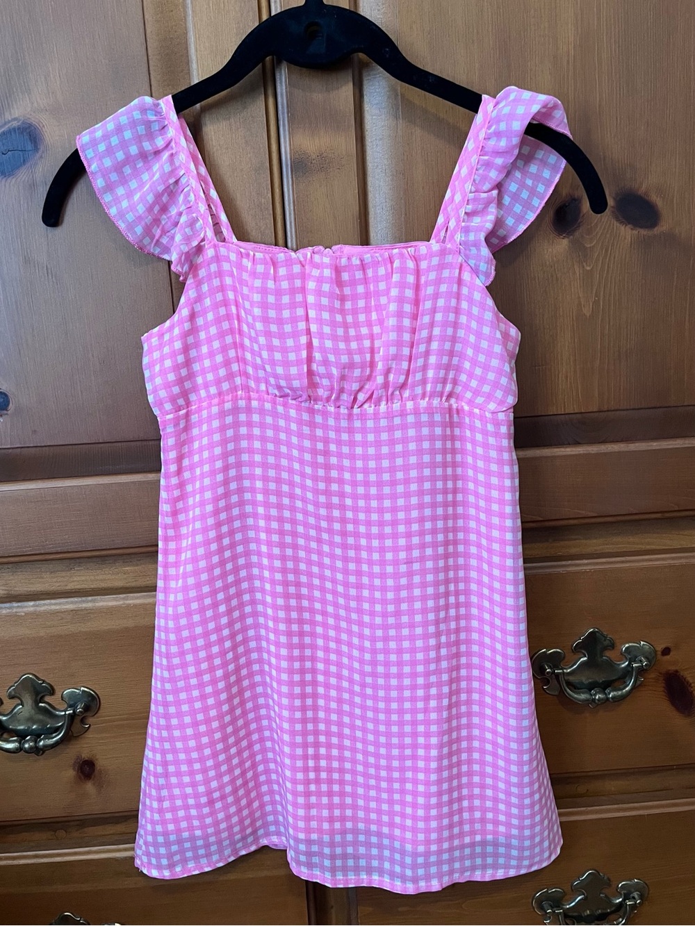 art class Pink Gingham Girls dress